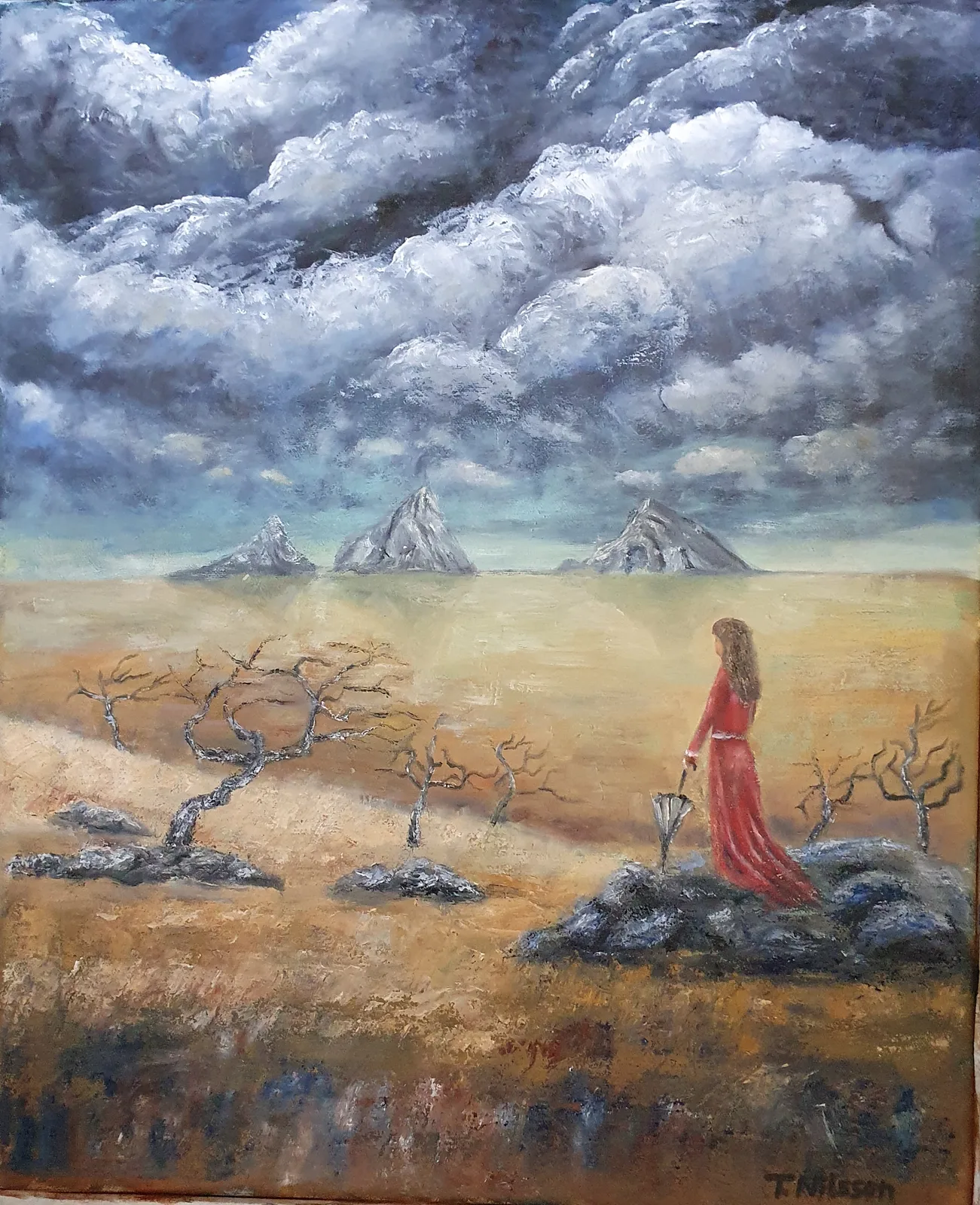 Oljemålning Lugnet före stormen av Tony Nilsson