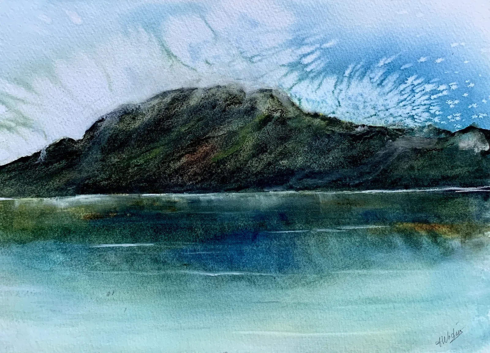 Akvarell Berg av Annelie Wadin