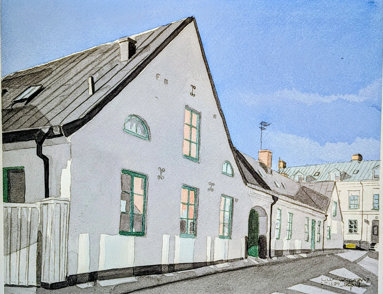 Akvarell L:a Tvärgatan av Pär Håkan Henriksson