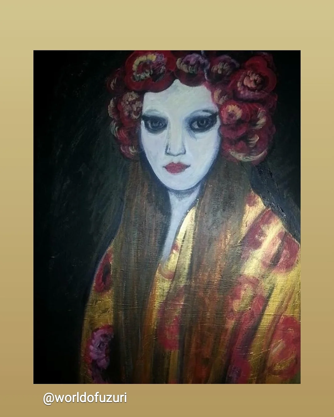 Akrylmålning China girl av Anne Persson Lucenius