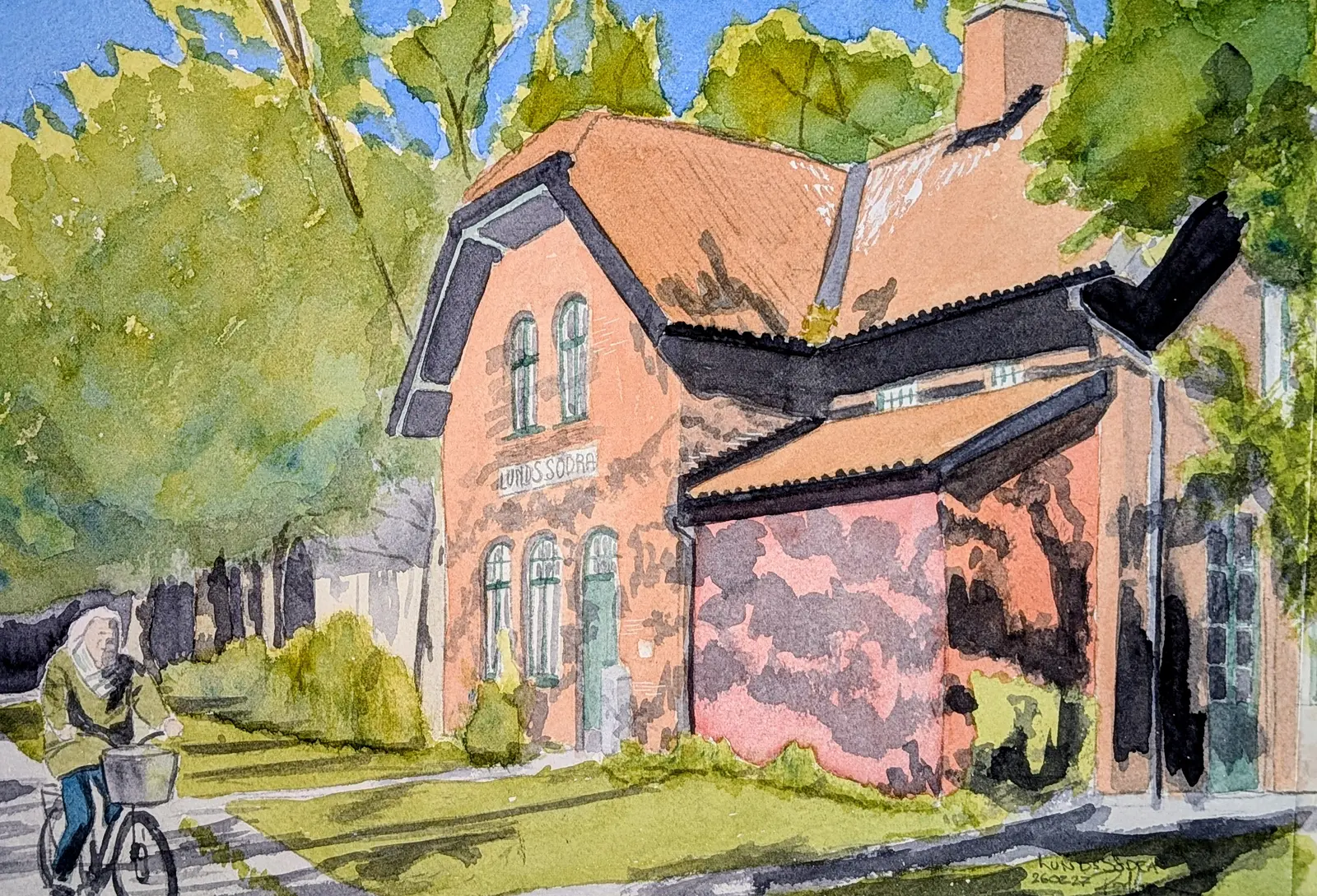 Akvarell Lunds Södra av Pär Håkan Henriksson