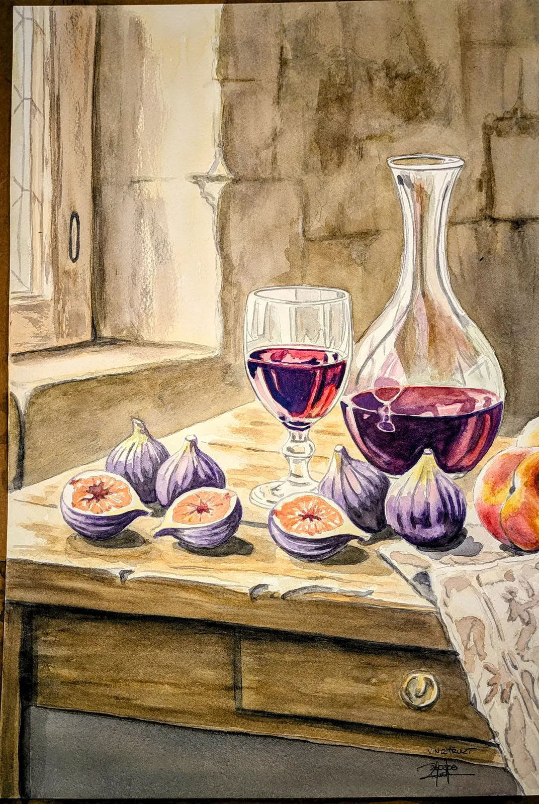 Akvarell Vin och Frukt 260308 av Pär Håkan Henriksson