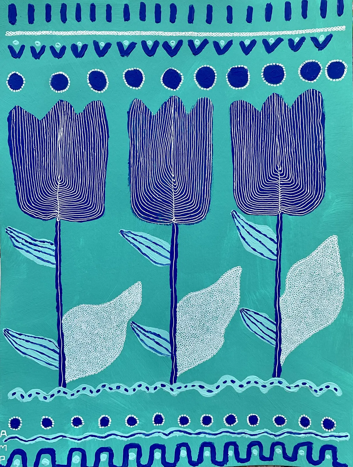 Turcouse and blue garden av Anna Margaretha Pettersson
