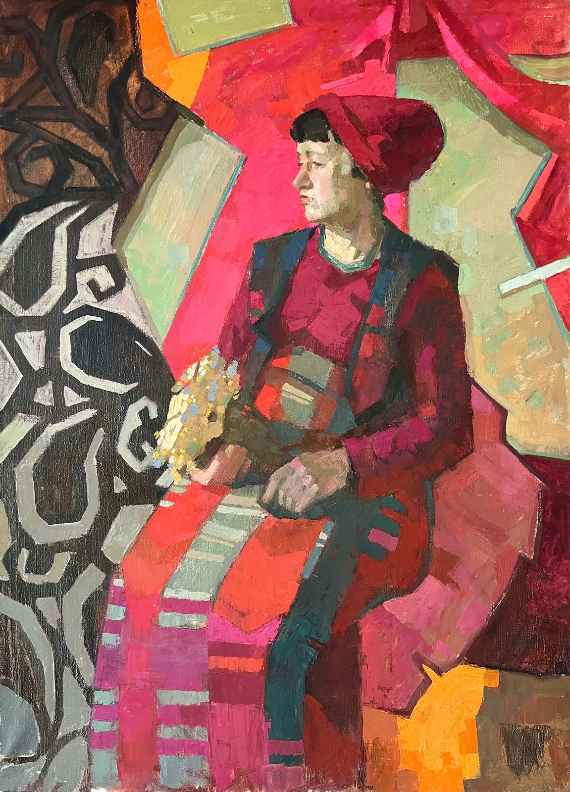 Oljemålning Portrait in Geometric Symphony av Zakhar Shevchuk