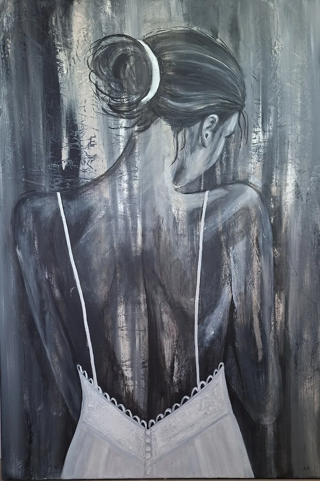 Akrylmålning Shades of grey 2 av Annmarie Ramnitz