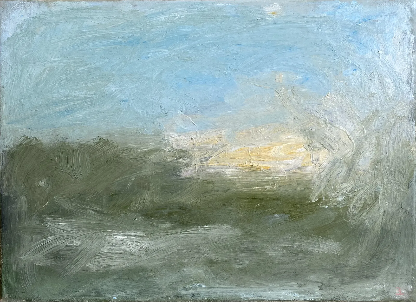 Oljemålning The sun will come out av Emma Lehtola