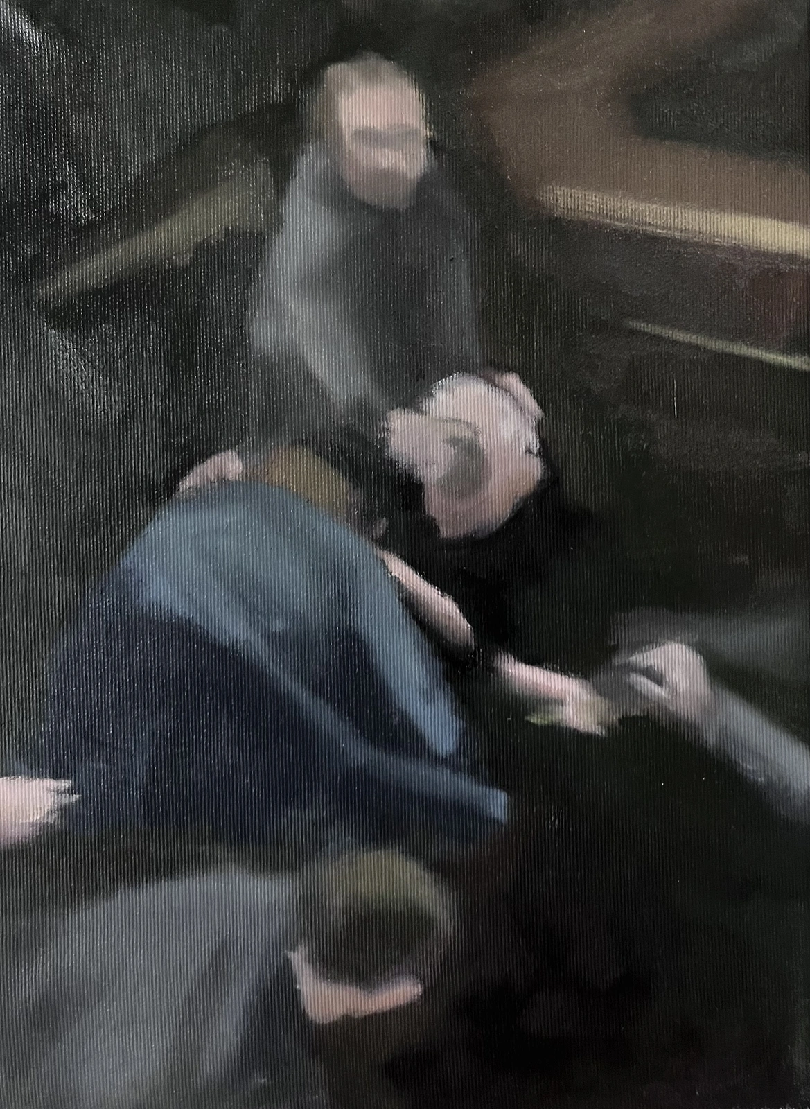 Oljemålning Legislative violence av Marie-Louise Cajback