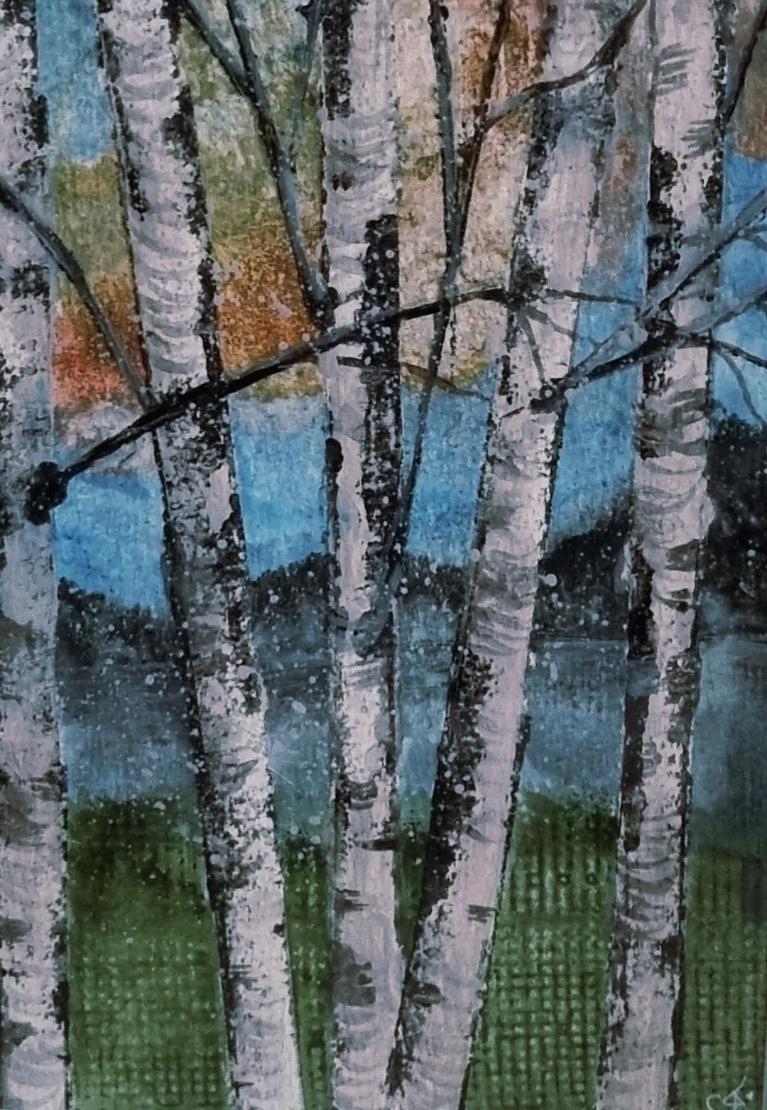 BJÖRK SERIEN inkl ram & passepartou av CAMILLA THELIN