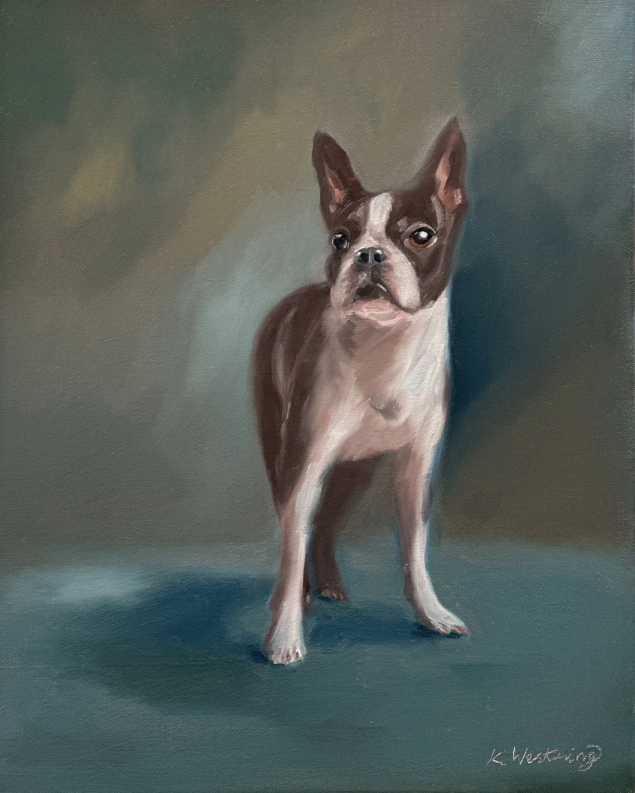 Oljemålning Uppmärksam av Kristina Westring