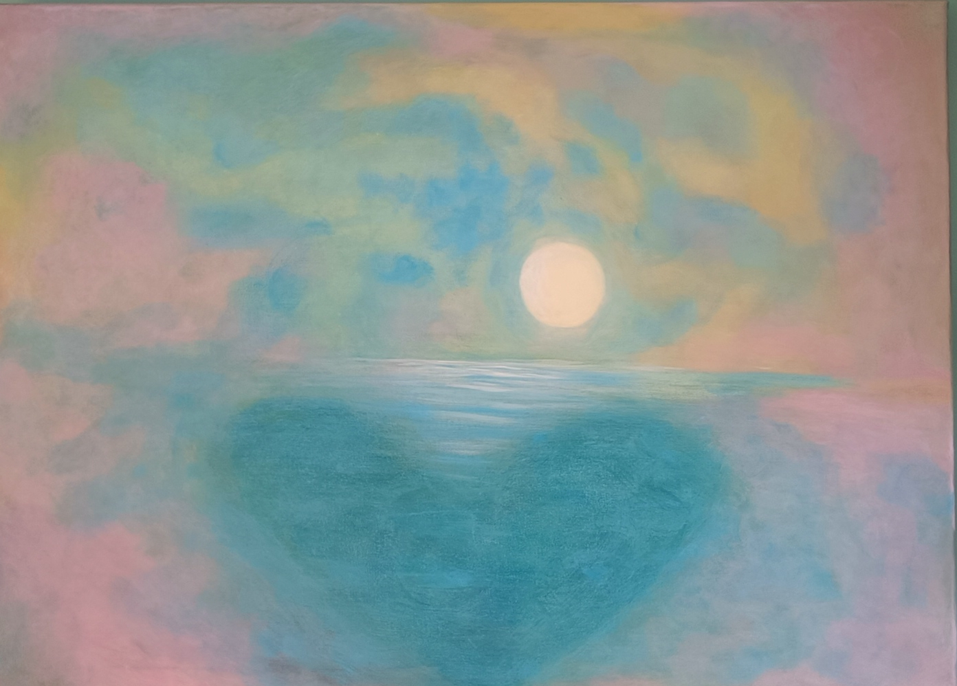 Akrylmålning Solen går upp för kärlekens skull av Ritva Tillberg