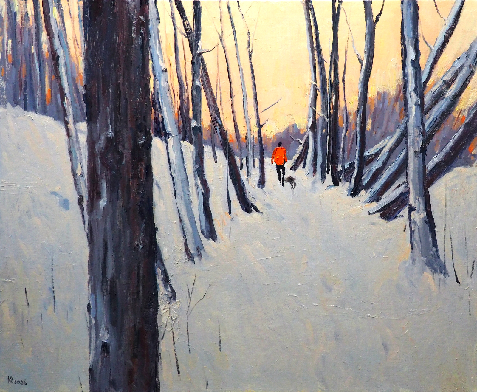 Oljemålning Vinterlandskap av Yuanyuan Liu