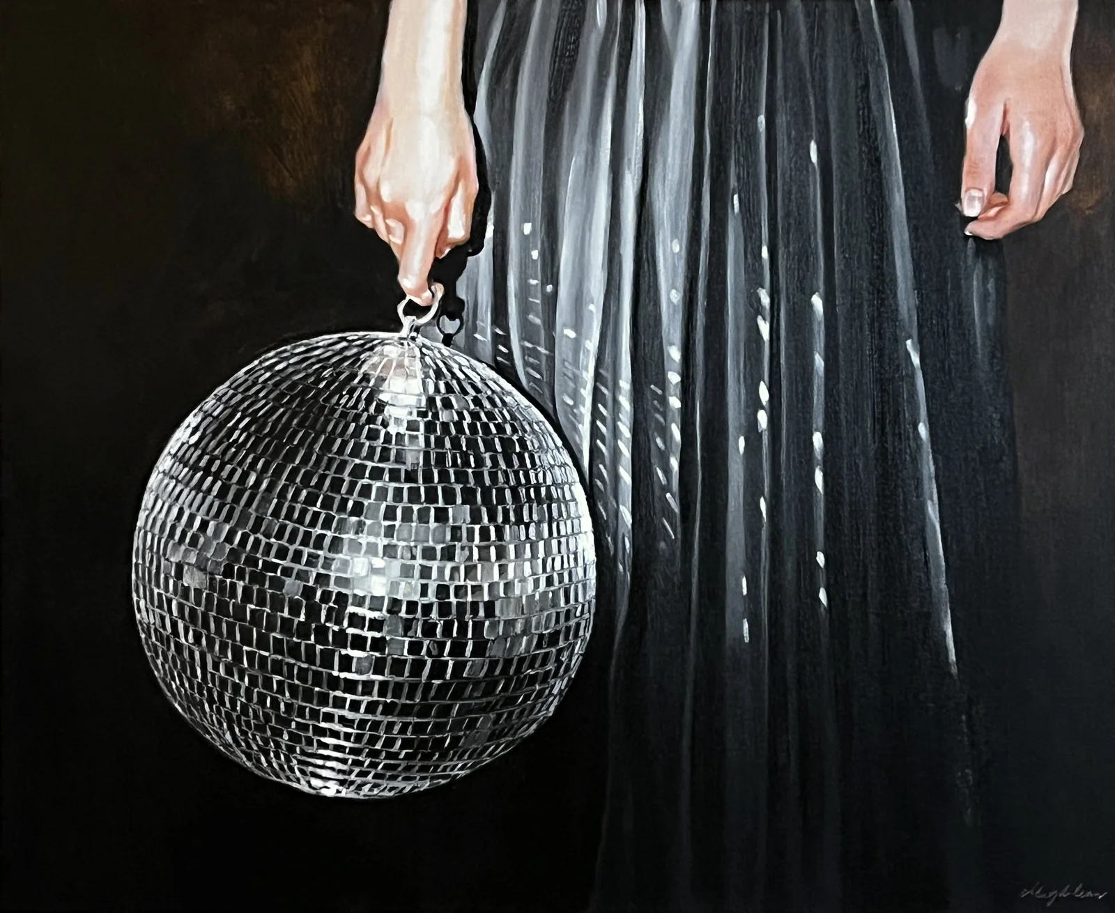 Oljemålning Disco av Magdalena Tyboni