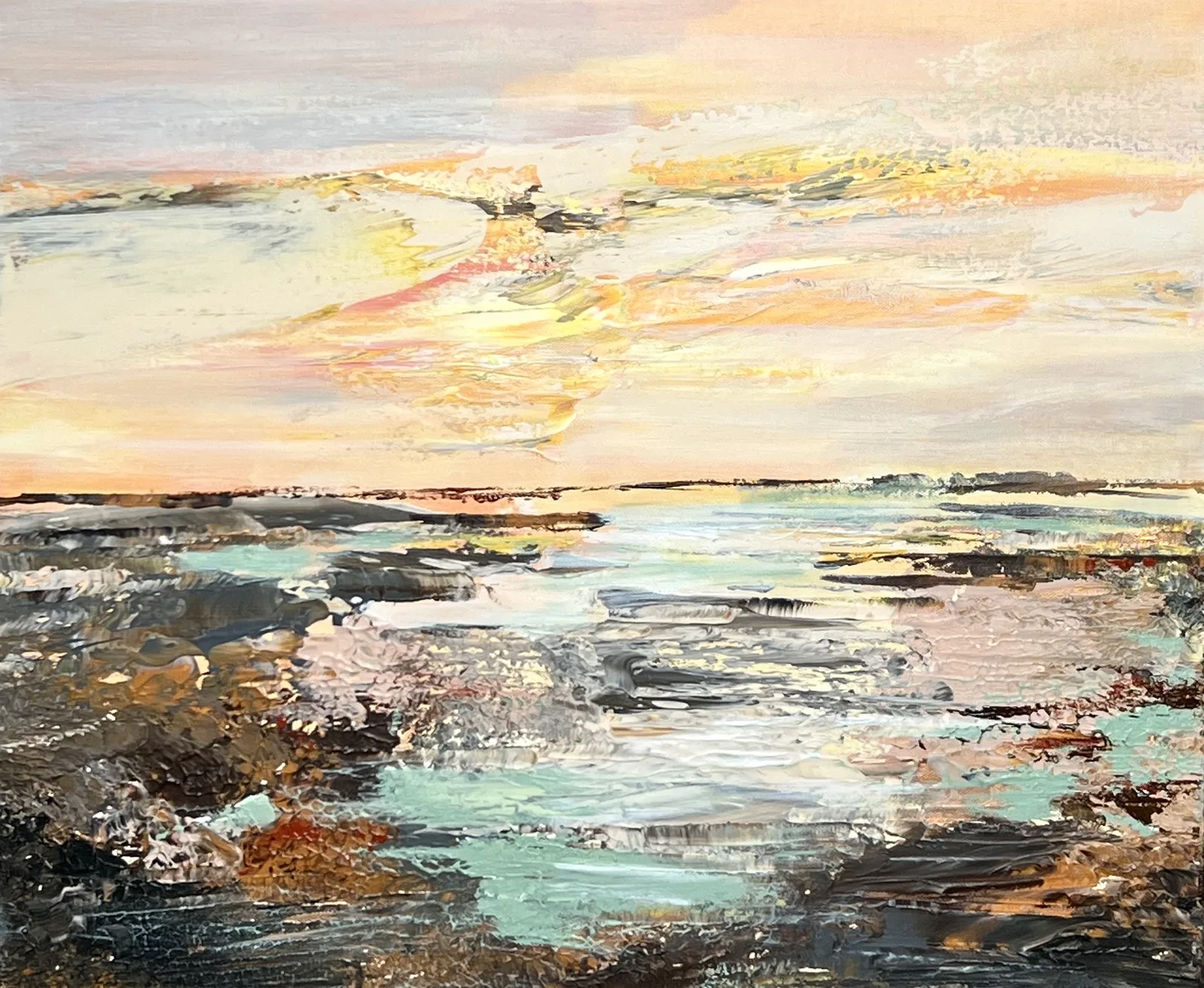 Akrylmålning Where the light begins av Anne-lee Andersson