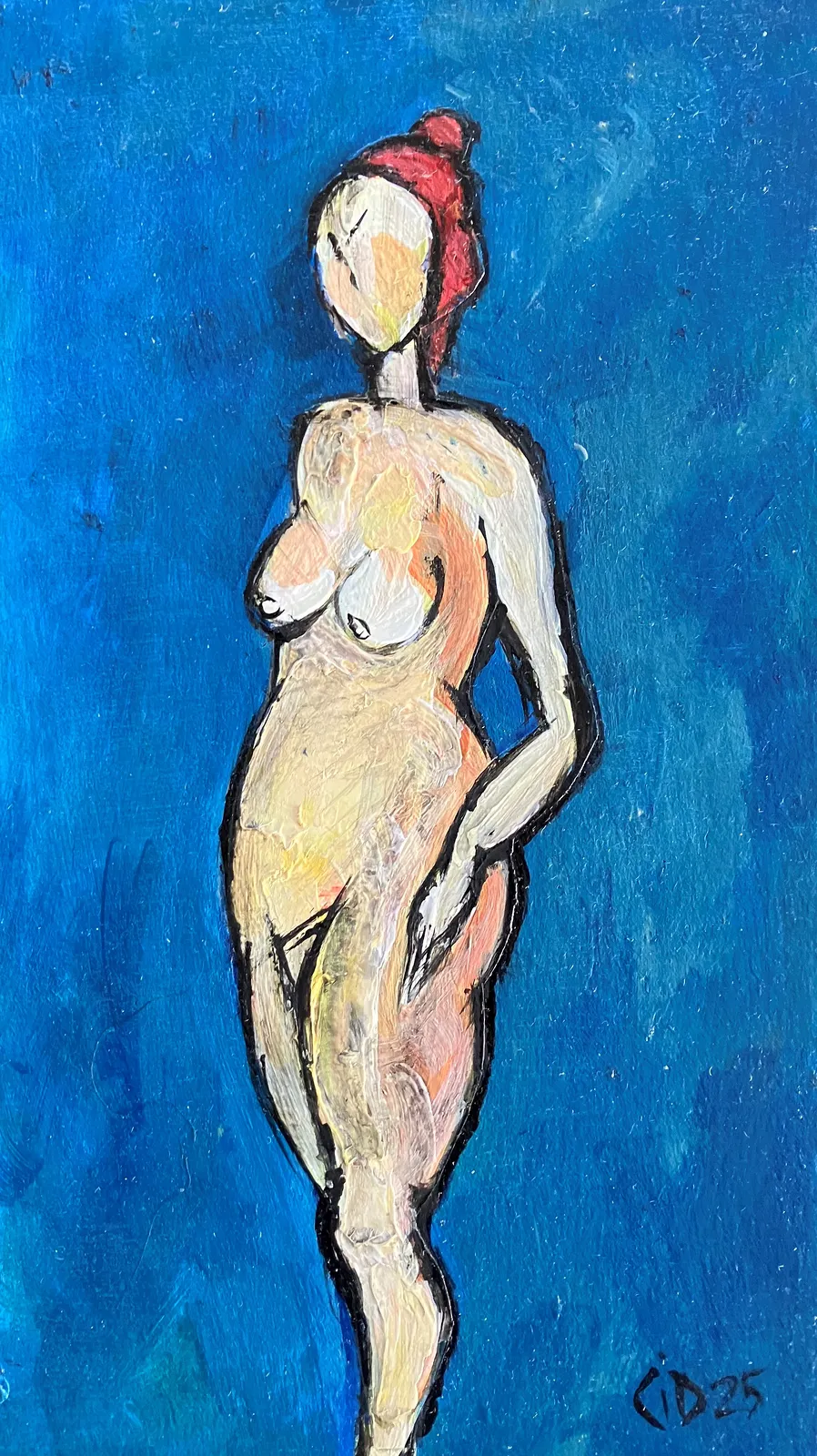 Akrylmålning Naken modell Akt 90 av Calin Ion Deas