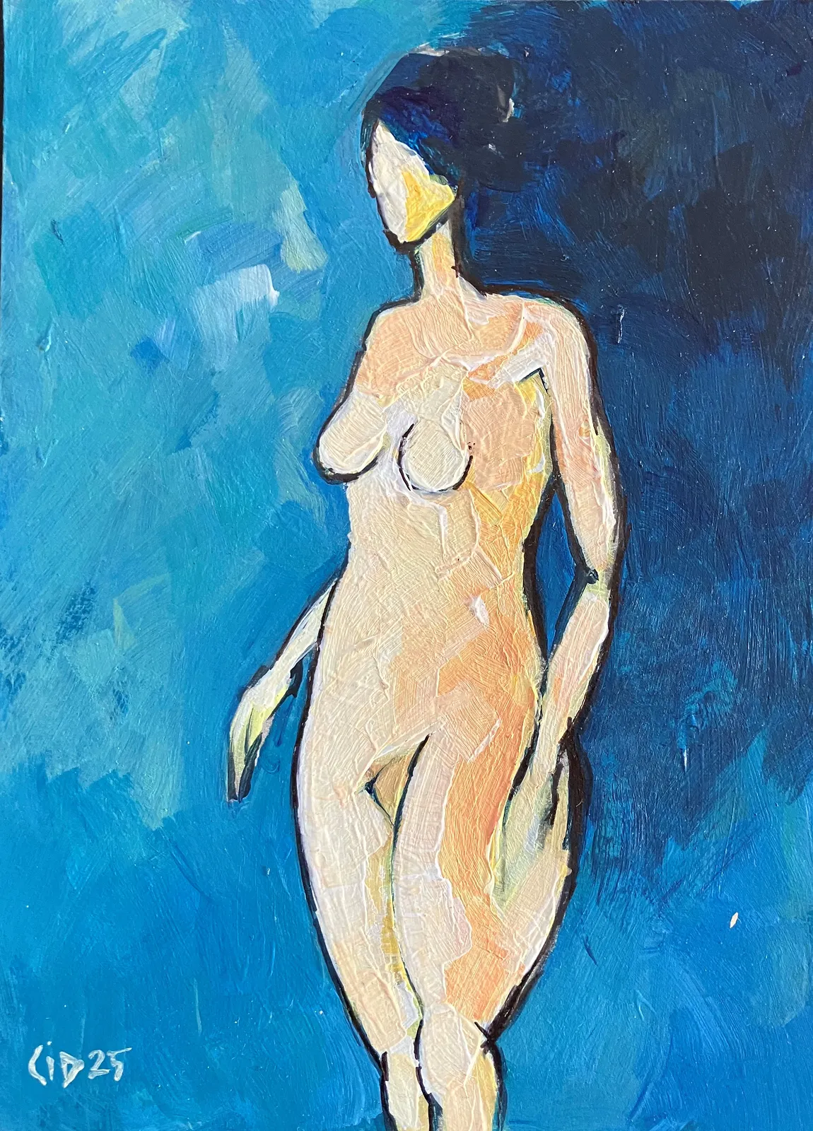 Akrylmålning Naken modell Akt 91 av Calin Ion Deas