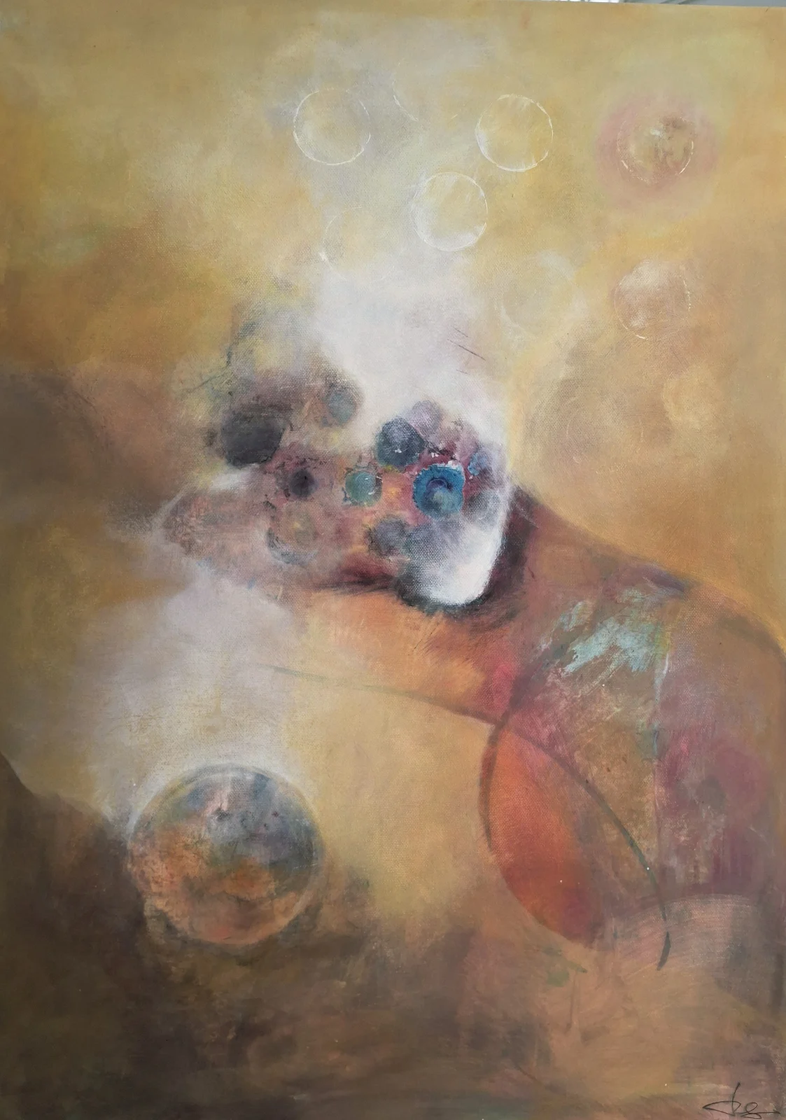 Akrylmålning Universum i samspel av Ritva Göransson