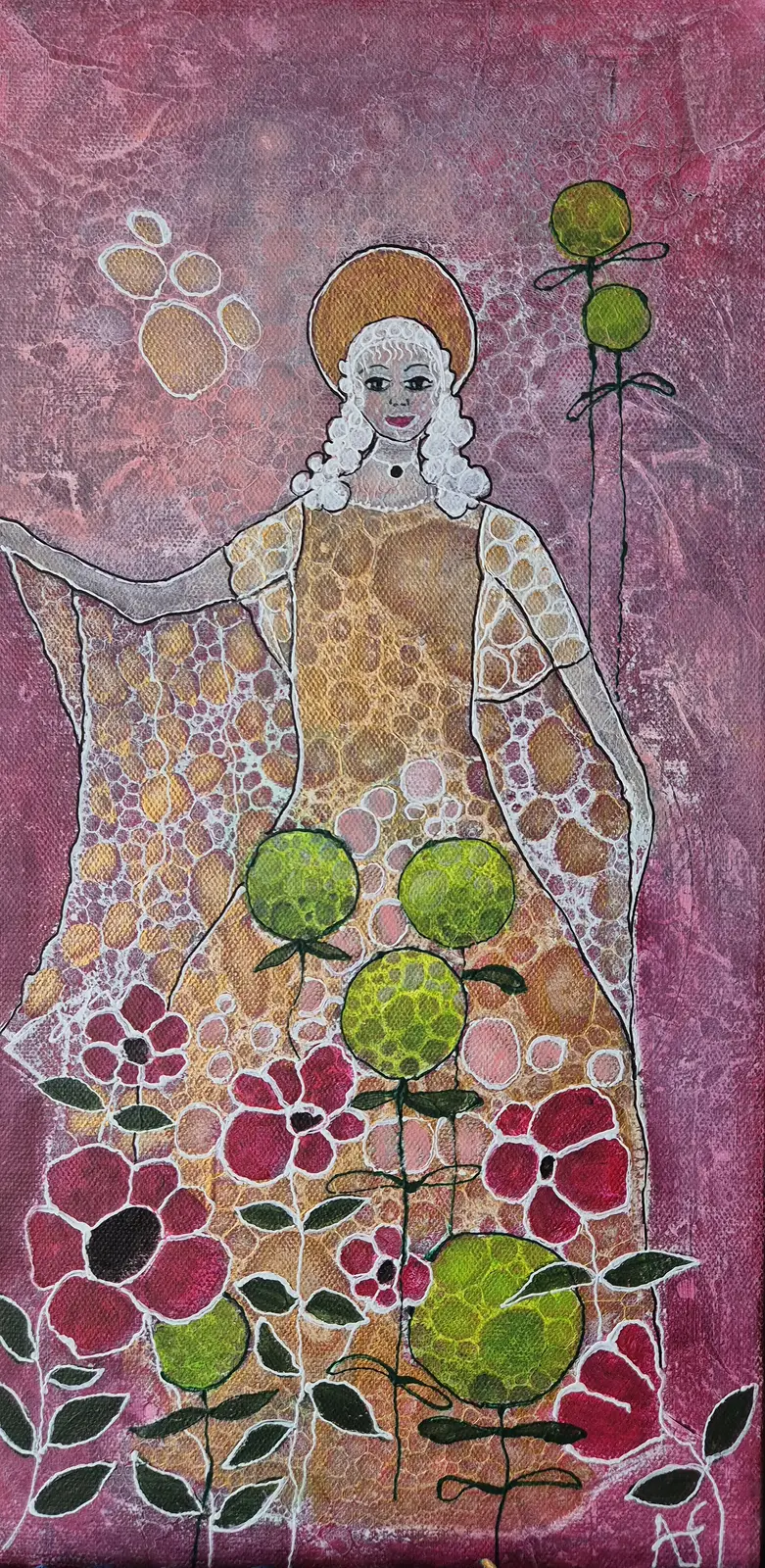 Akrylmålning Den inre trädgården av Annelie Jonsson