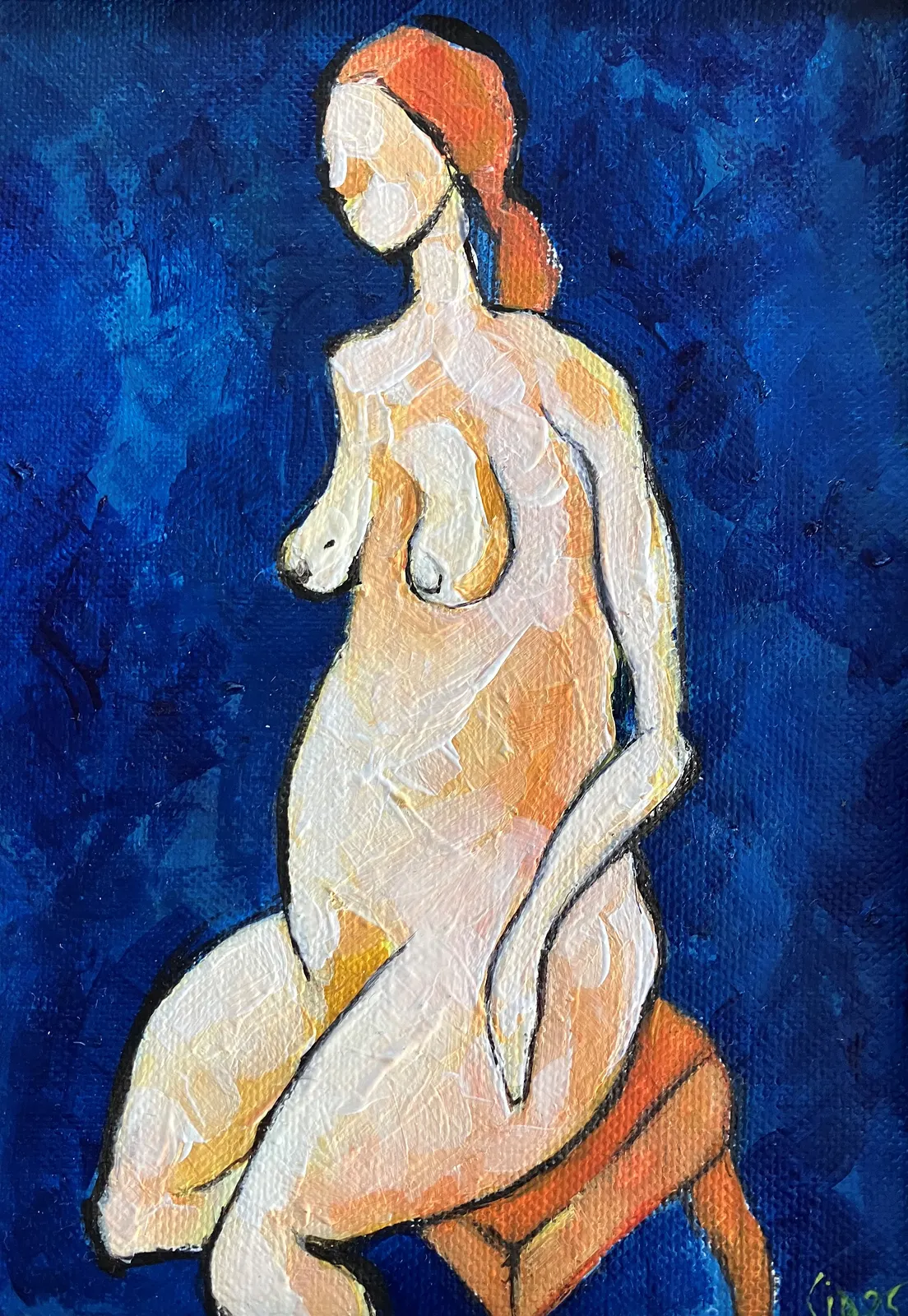 Akrylmålning Naken modell Akt 93 av Calin Ion Deas