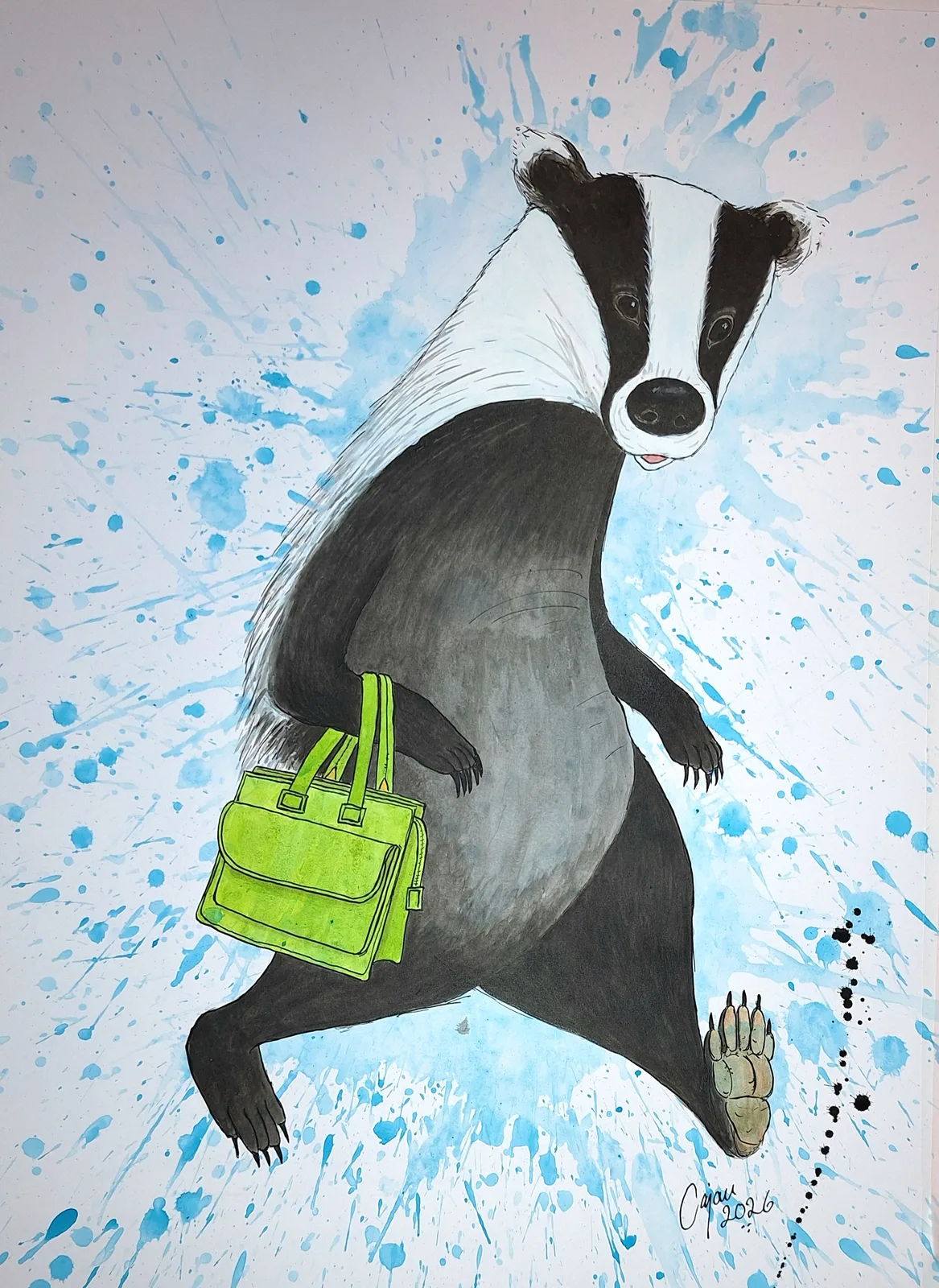 Grävling med stil av Carina Cajan Jansson