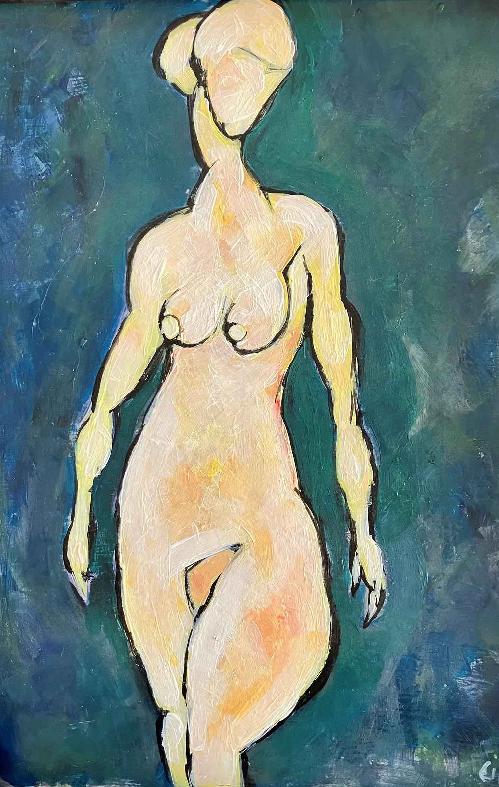 Akrylmålning Naken modell Akt 94 av Calin Ion Deas