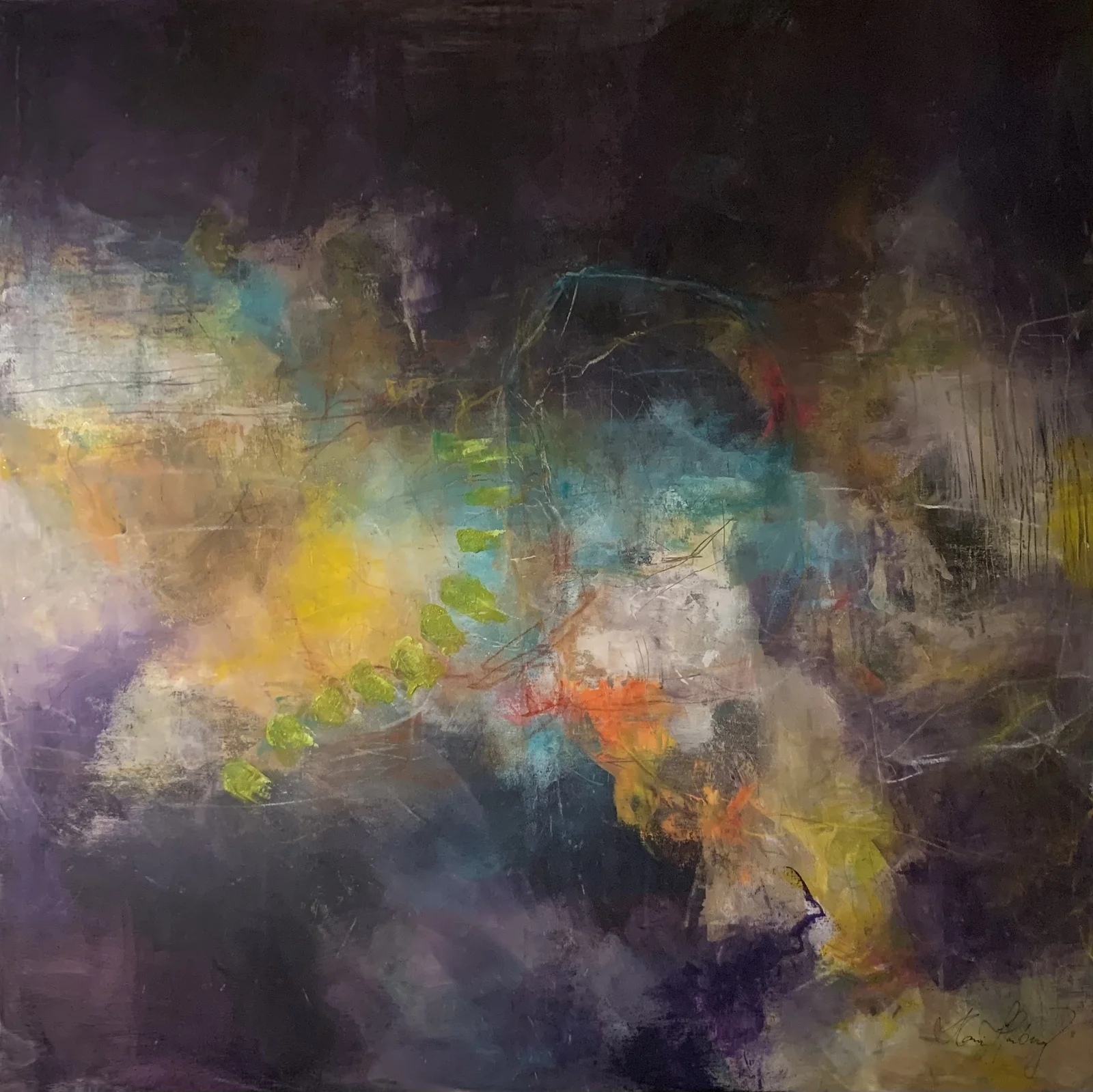 Akrylmålning Colorsplash av Maria Hamberg