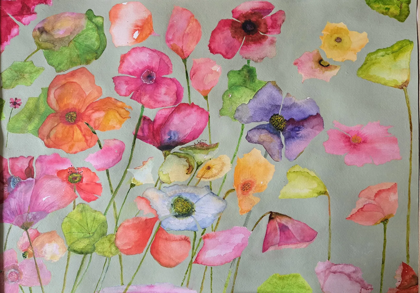 Akvarell Doften av sommar av Hélène Elert