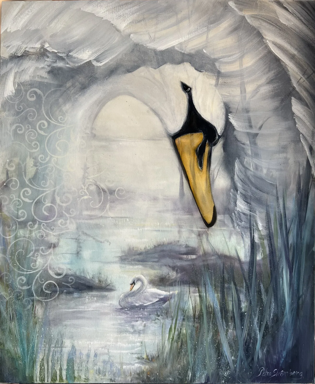 Oljemålning Vattenspegel av Petra Strömberg