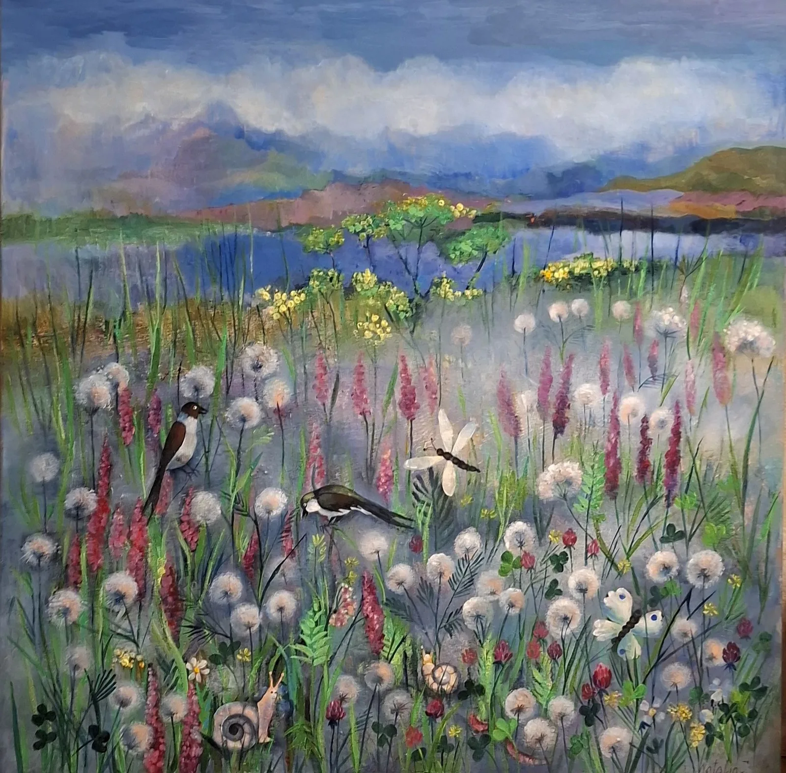 Oljemålning Fält av Natalia Johansson