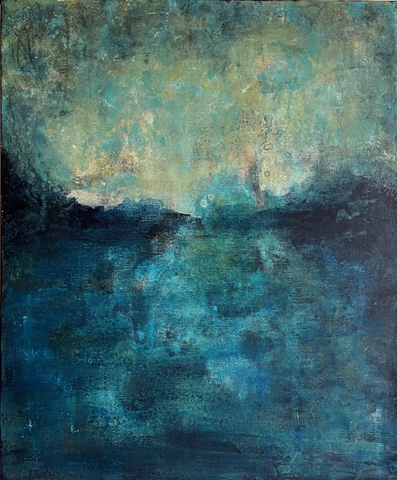 Akrylmålning Blått landskap av Charlotta Eker