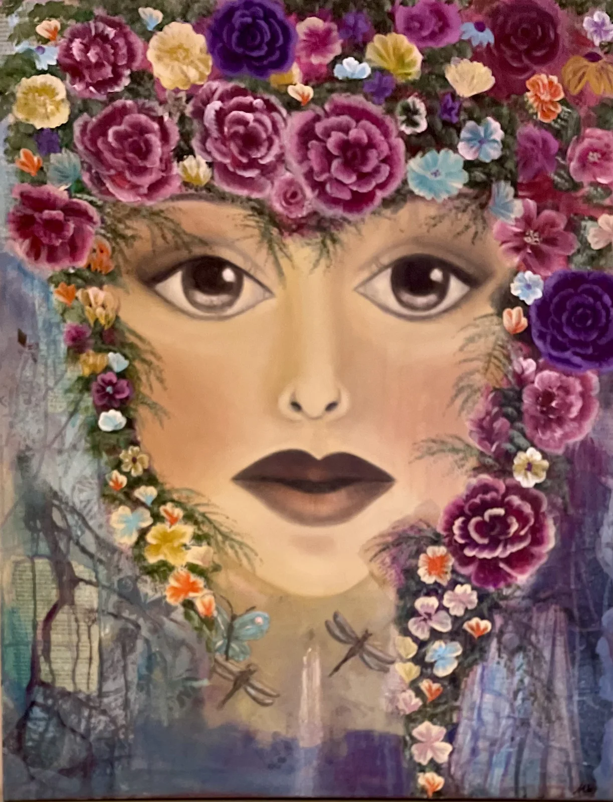 Akrylmålning Flower Power av Mimmi Dubén