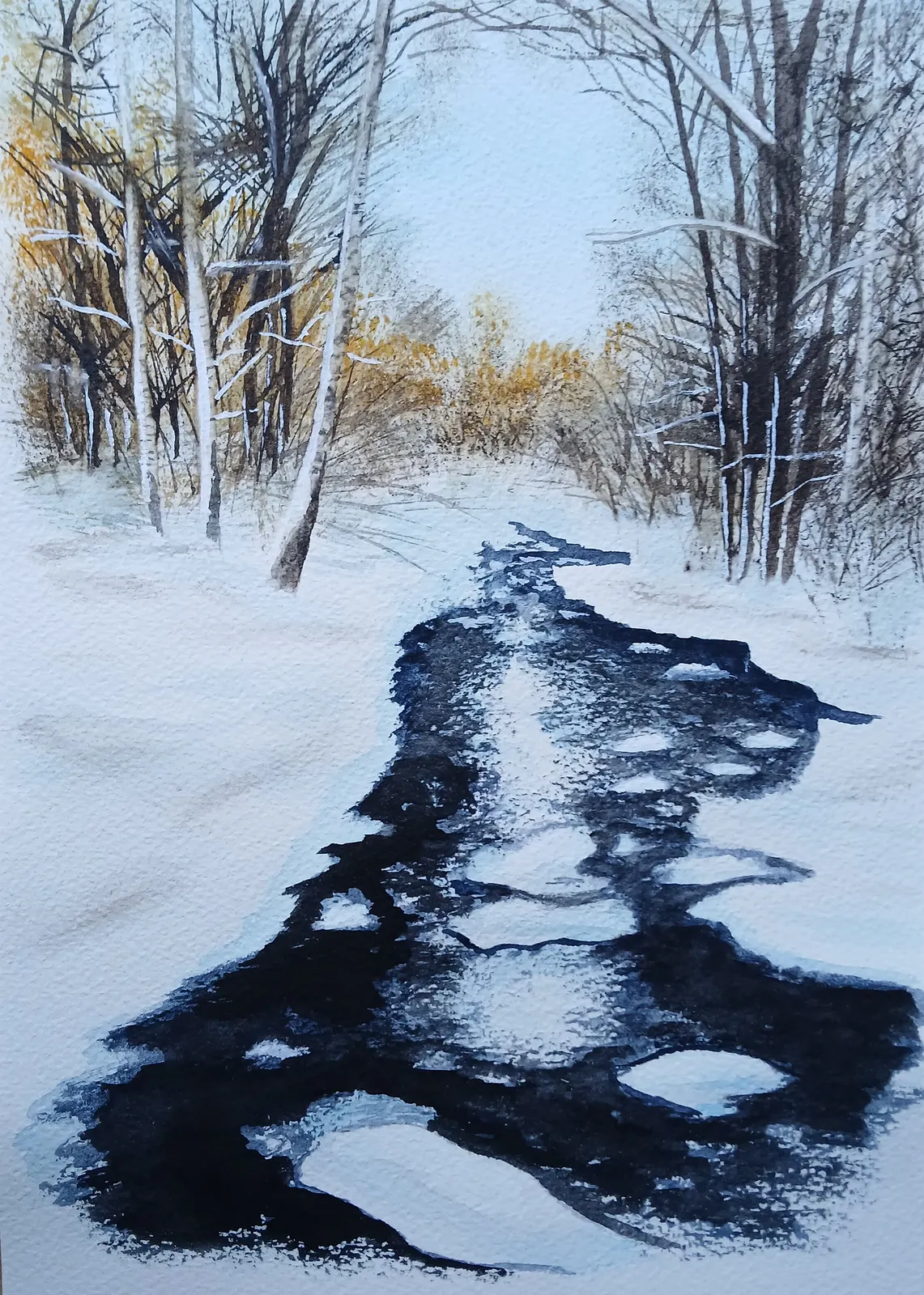 Akvarell Vinterå av Jerker Idestam-Almquist