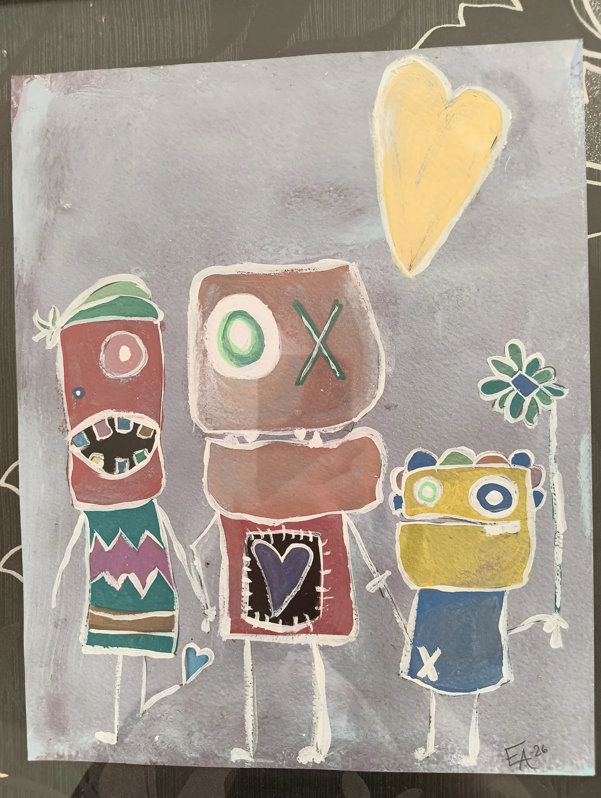 Akrylmålning Best friends av Eva Andersson