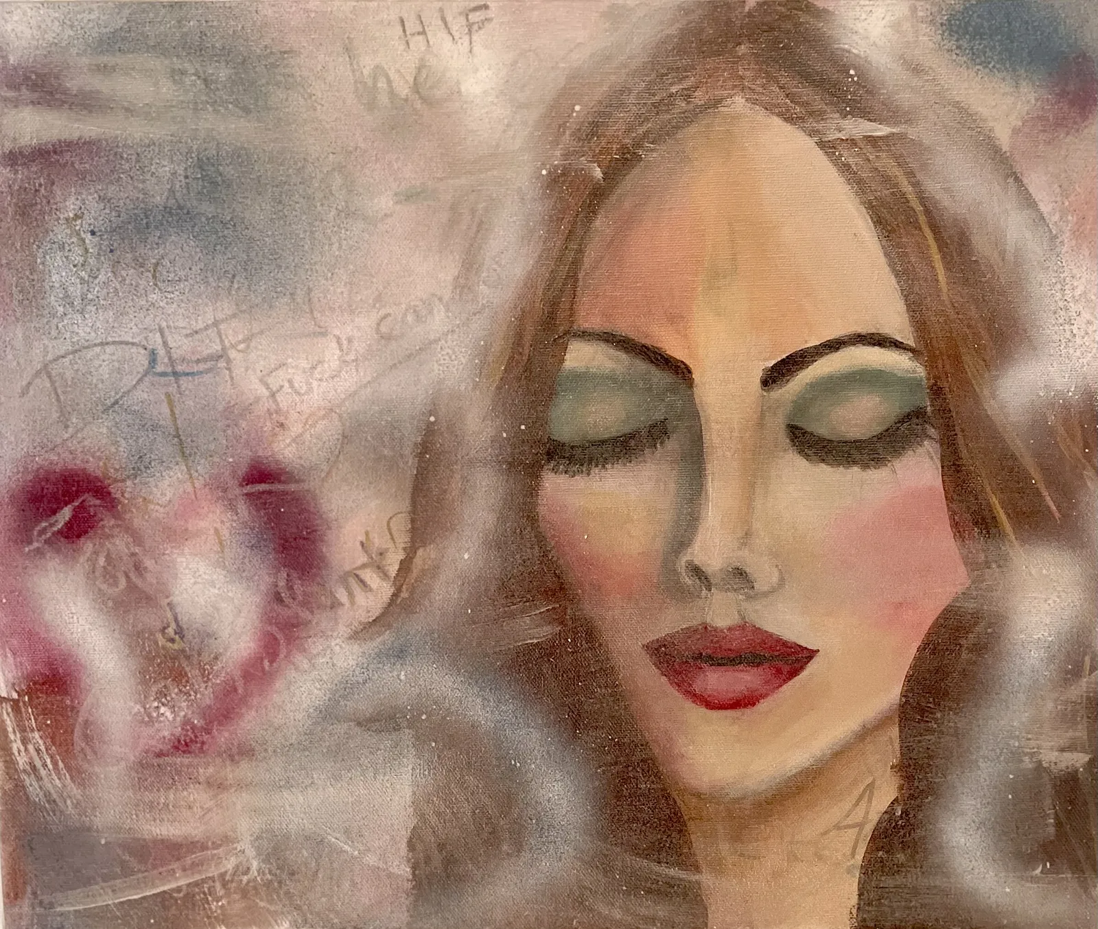 Akrylmålning Bakom slutna ögon av Mimmi Dubén