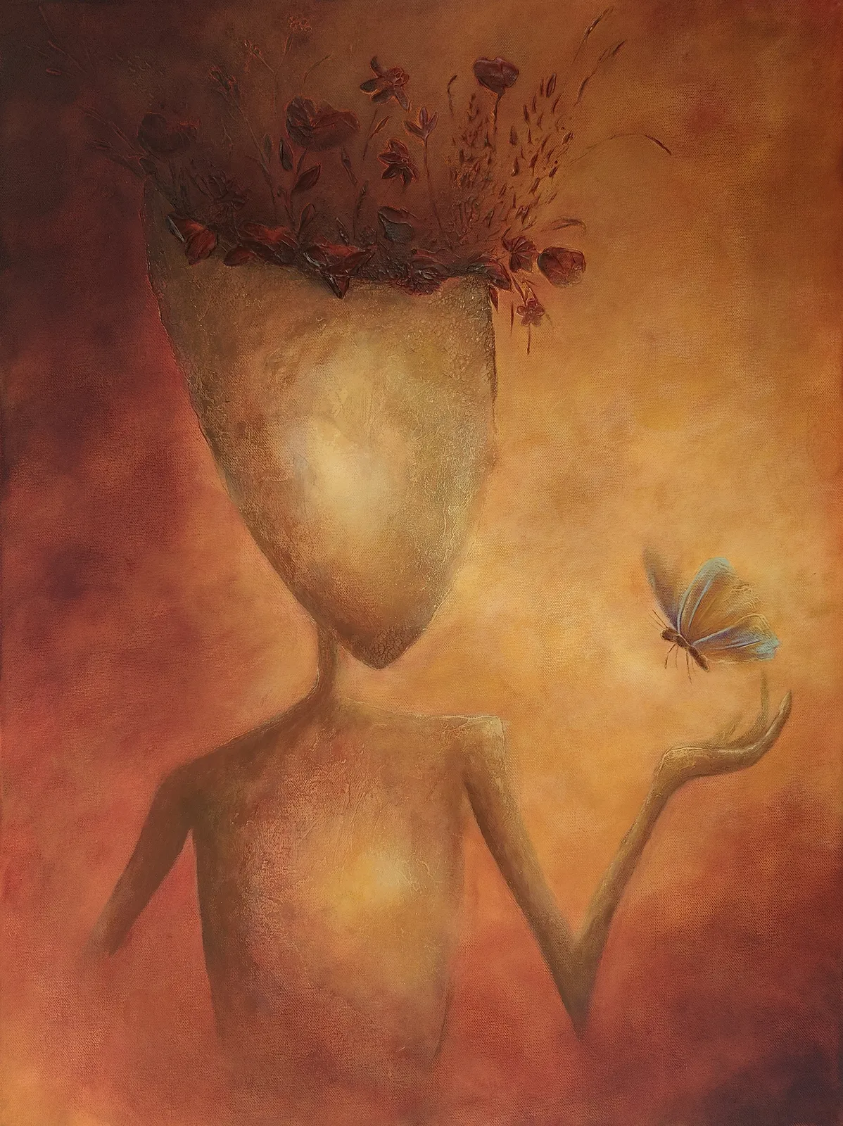 Akrylmålning Det som växer i tystnad (del två) av Annie Magnusson