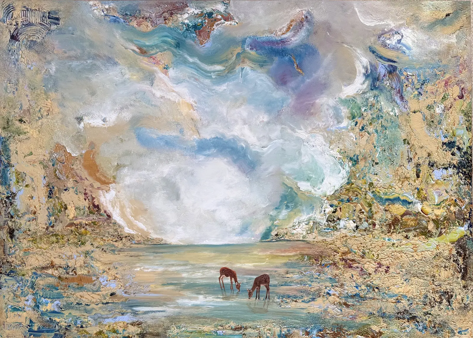 Akrylmålning Sida vid sida av Matilda Jerlström