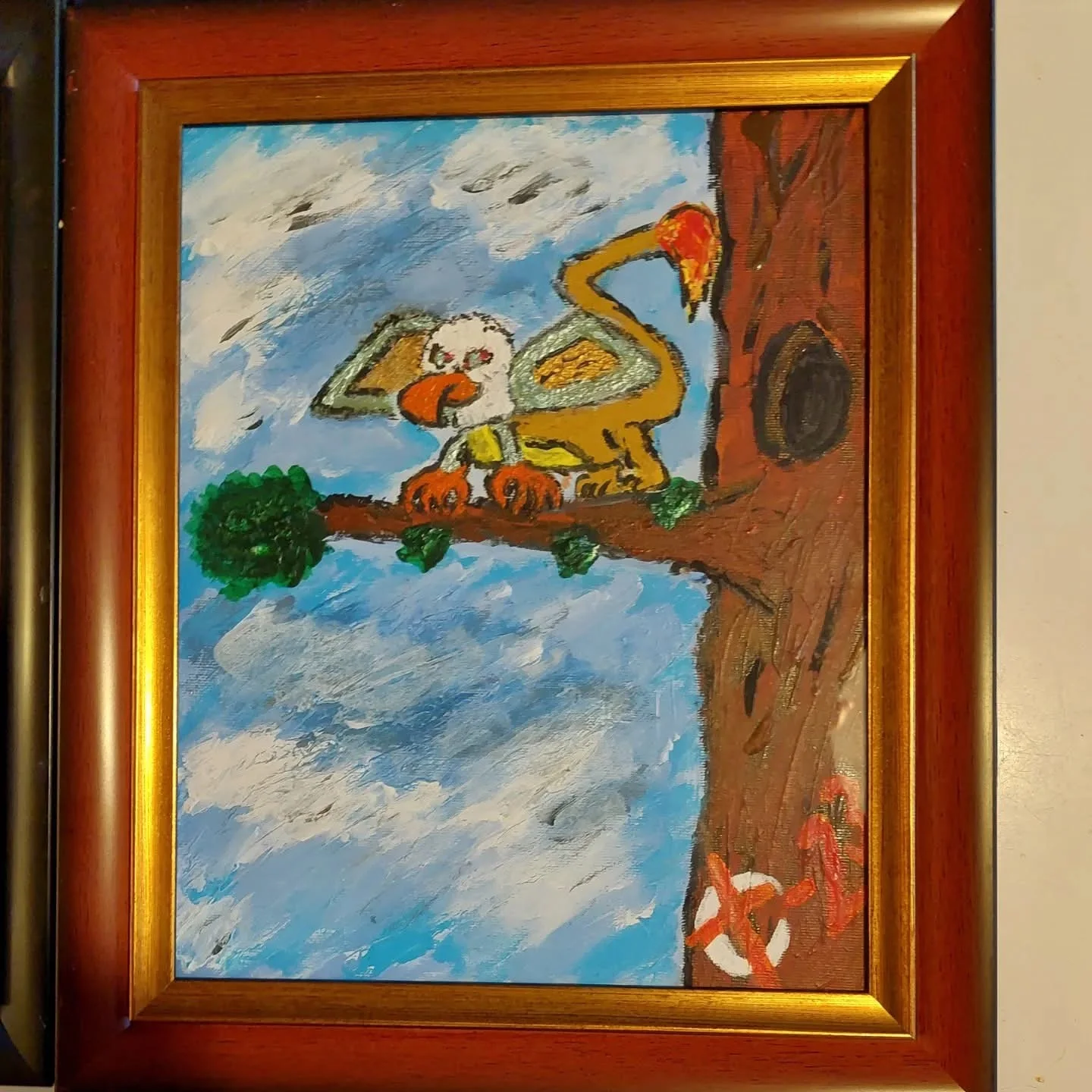 Akrylmålning Nesting Griffin av Robert Christensen