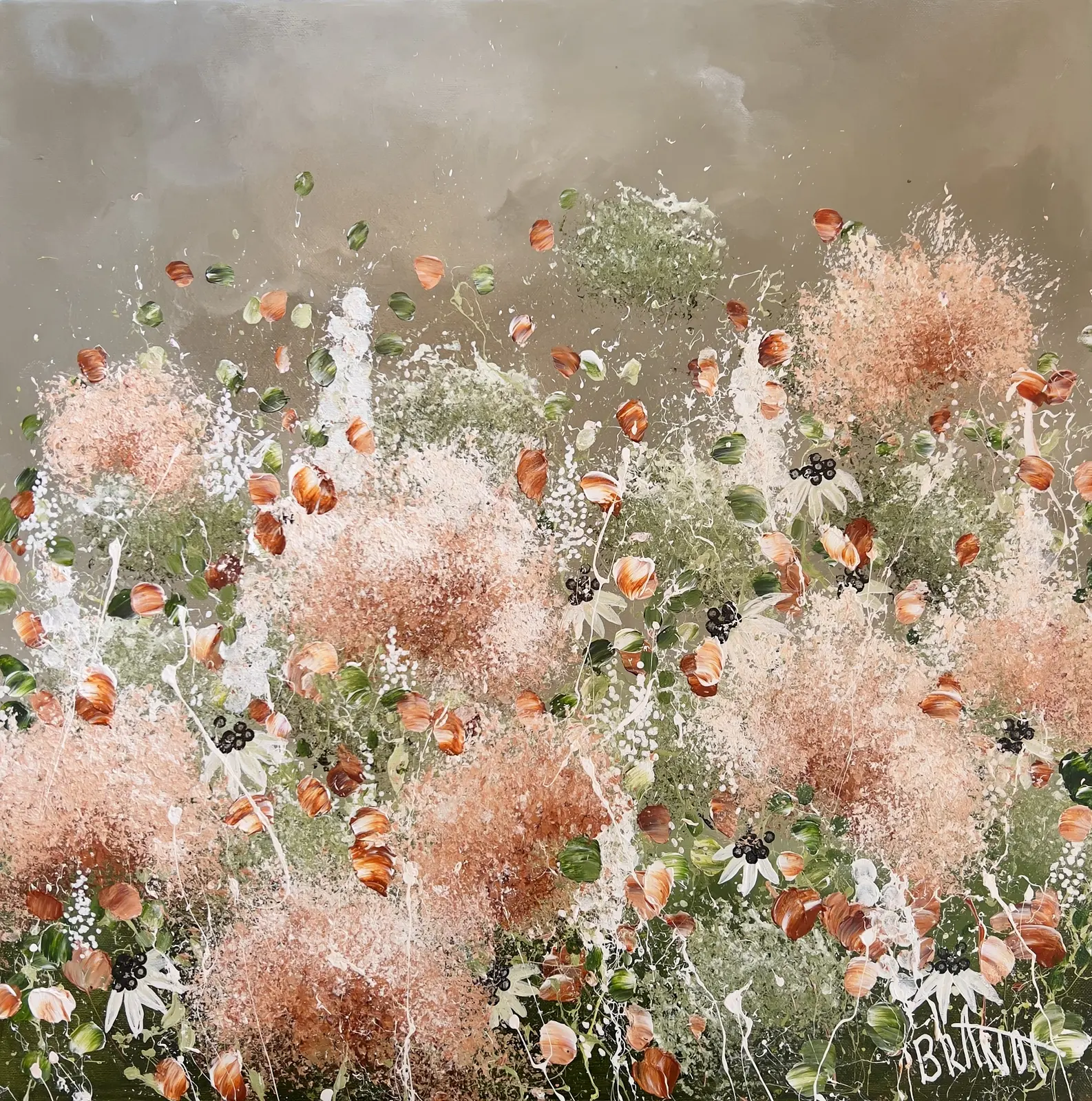 Akrylmålning PEACH MIDNIGHT av Anna Artistockholm Brandt