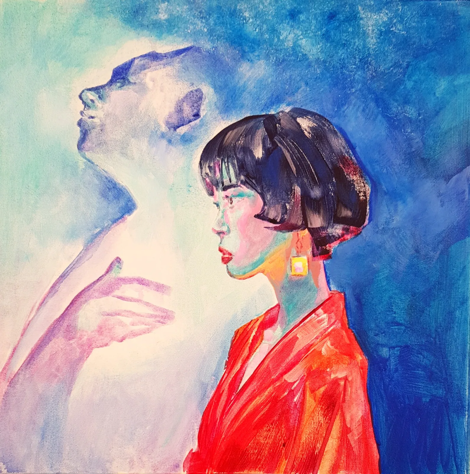 Akrylmålning AI-Companion av Daniel Vandinja