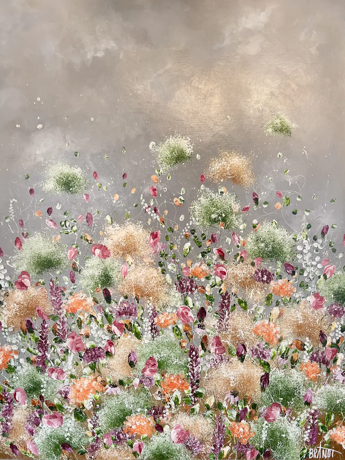 Akrylmålning BEHIND THE BLOOM av Anna Artistockholm Brandt