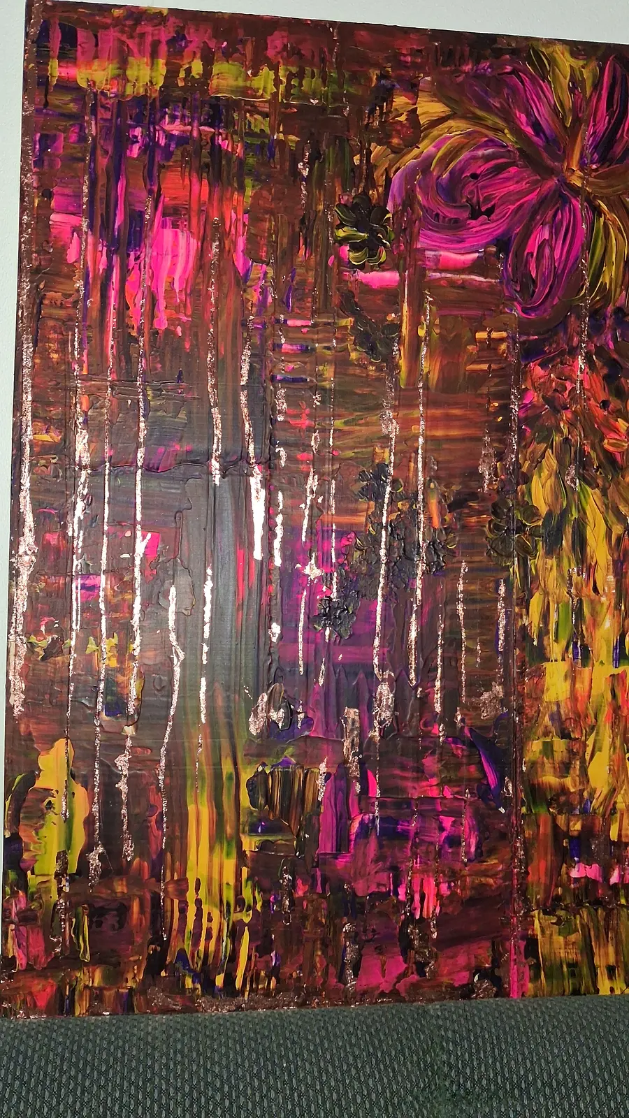 Akrylmålning Gult regna av Oleksiy Blahovistnyi