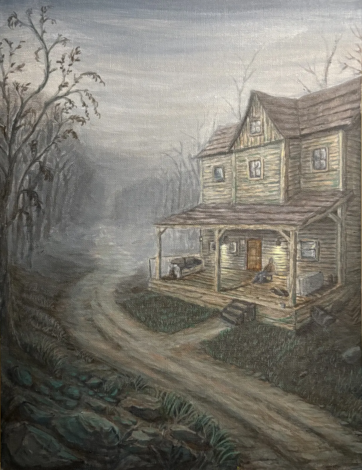 Akrylmålning Ljuset i dimman av Max Fritjof