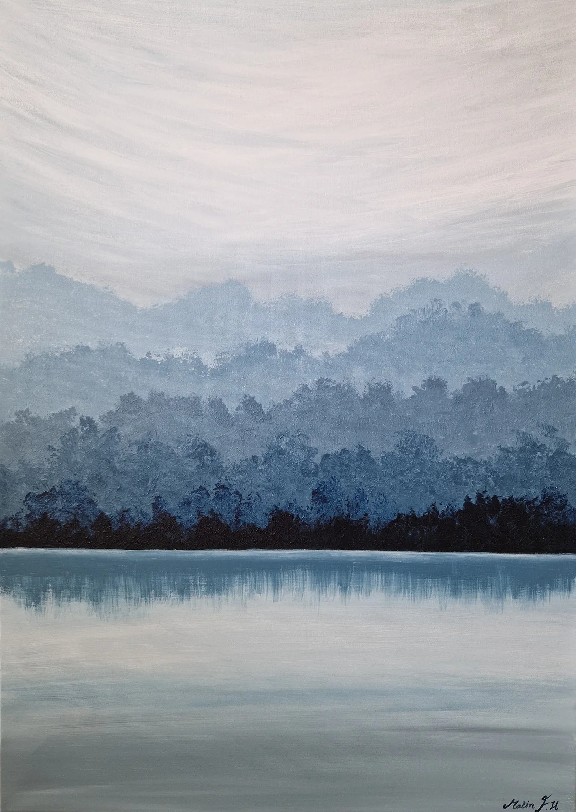 Akrylmålning Stillhet av Malin Frelin Helsing