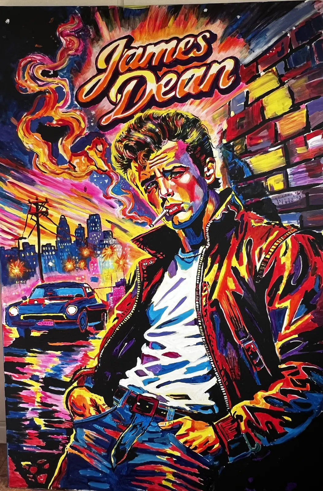 Akrylmålning James Dean av Jonas Kihlman