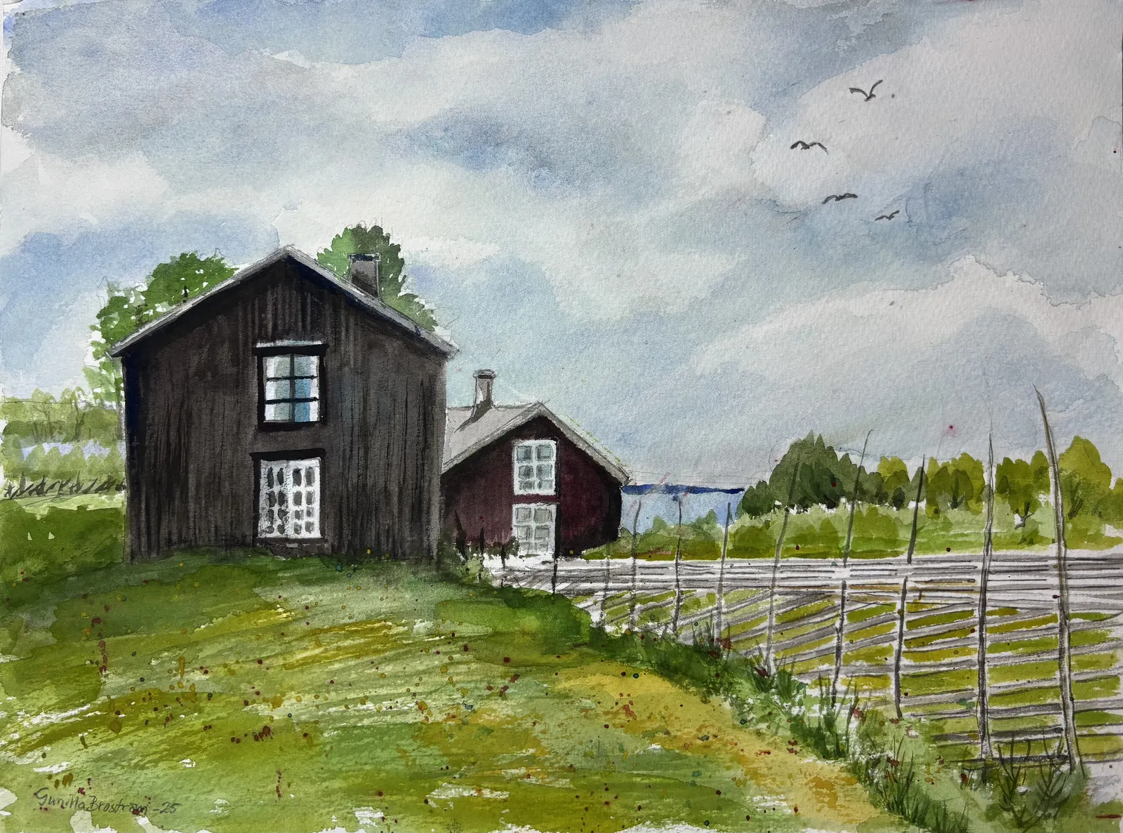 Akvarell Jamtli Östersund av Gunilla Broström