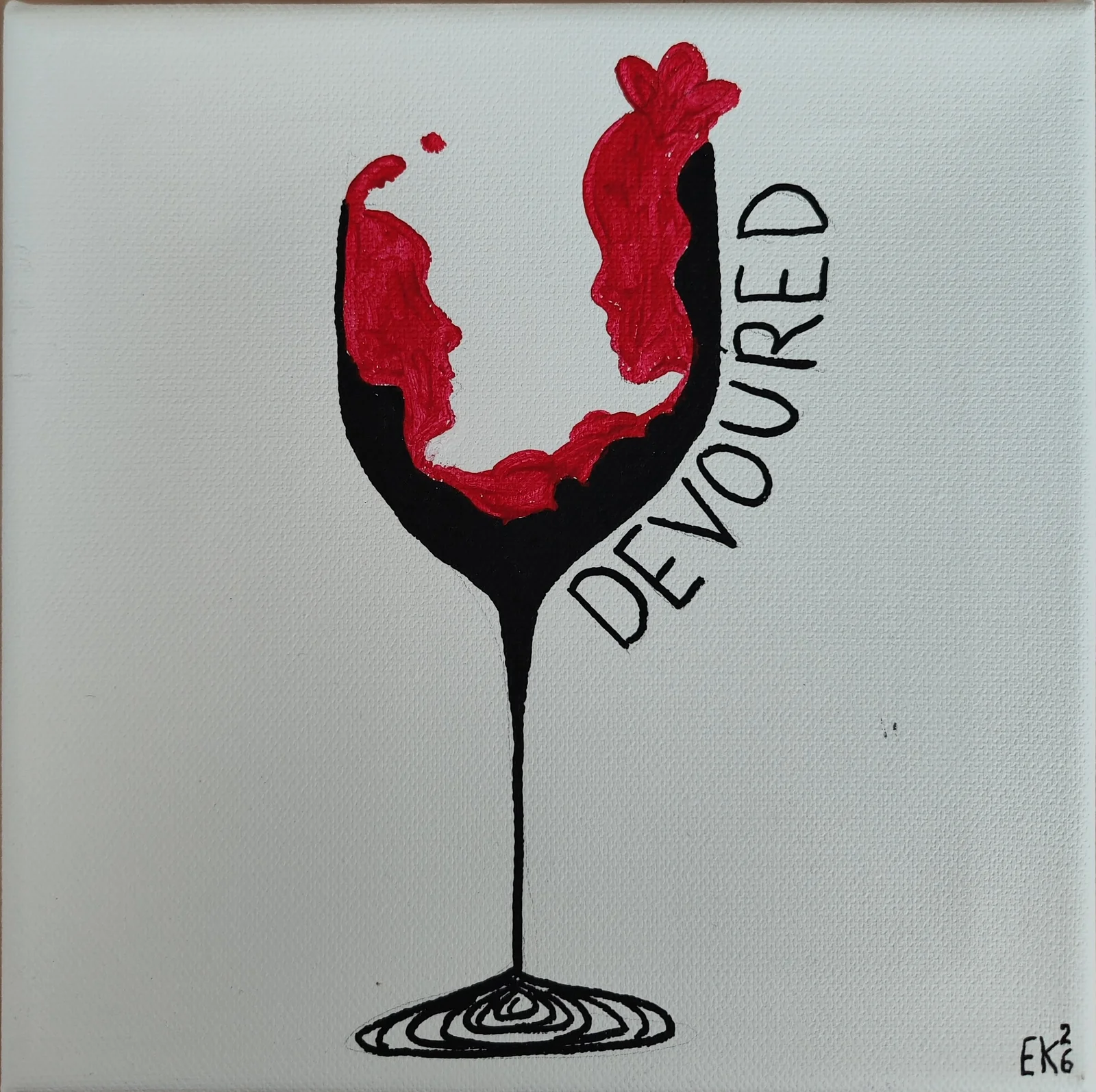 Akrylmålning Devoured av Eli Karmbäck