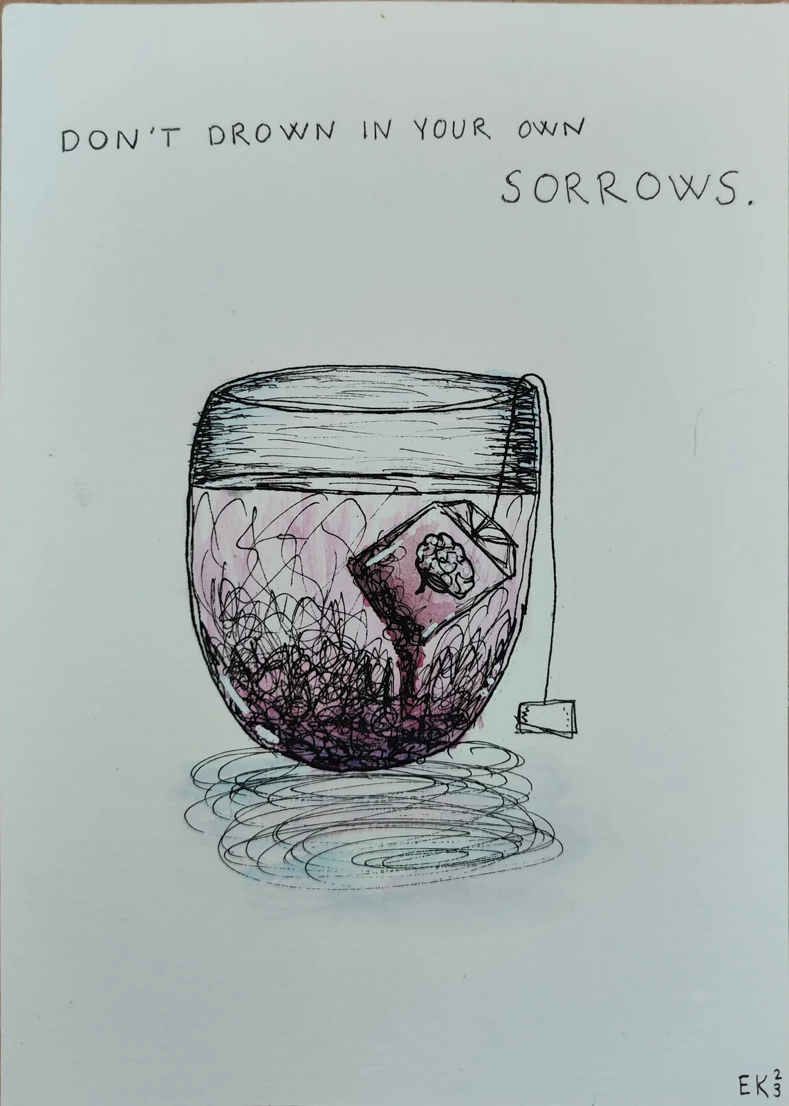 Akvarell Sorrows av Eli Karmbäck