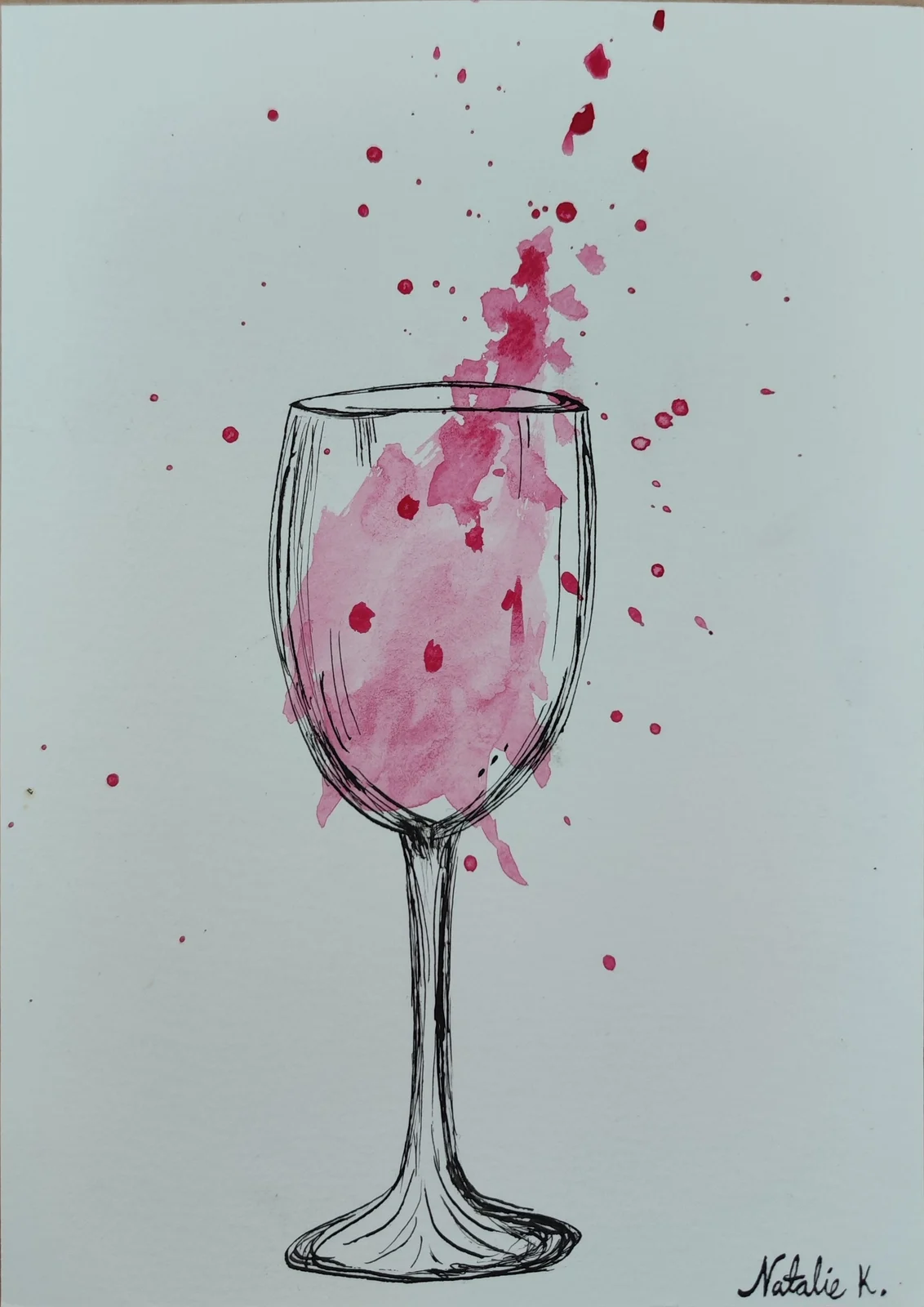 Akvarell Wine spill av Eli Karmbäck