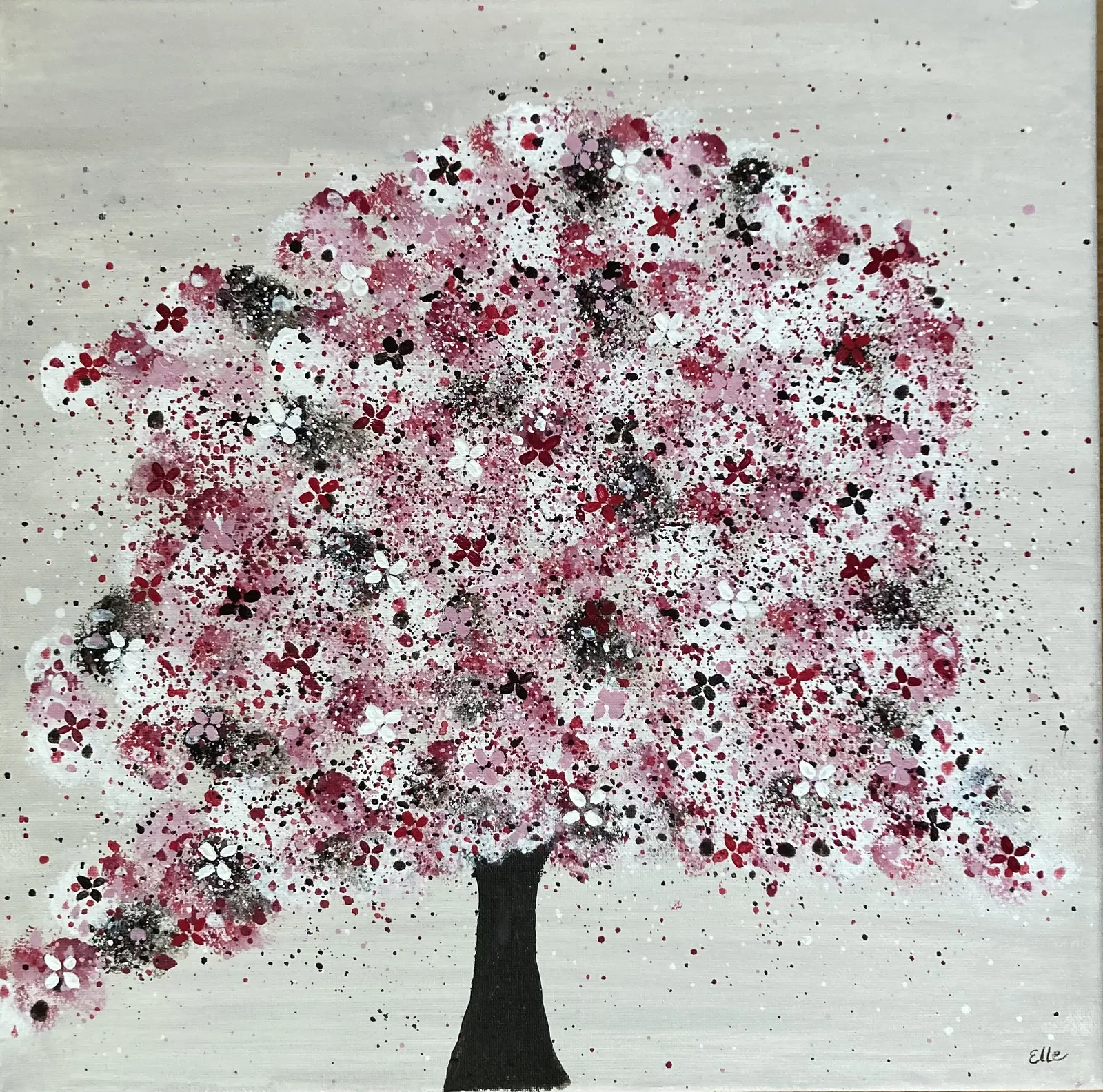 Akrylmålning Blomstrande klöver av Elle F