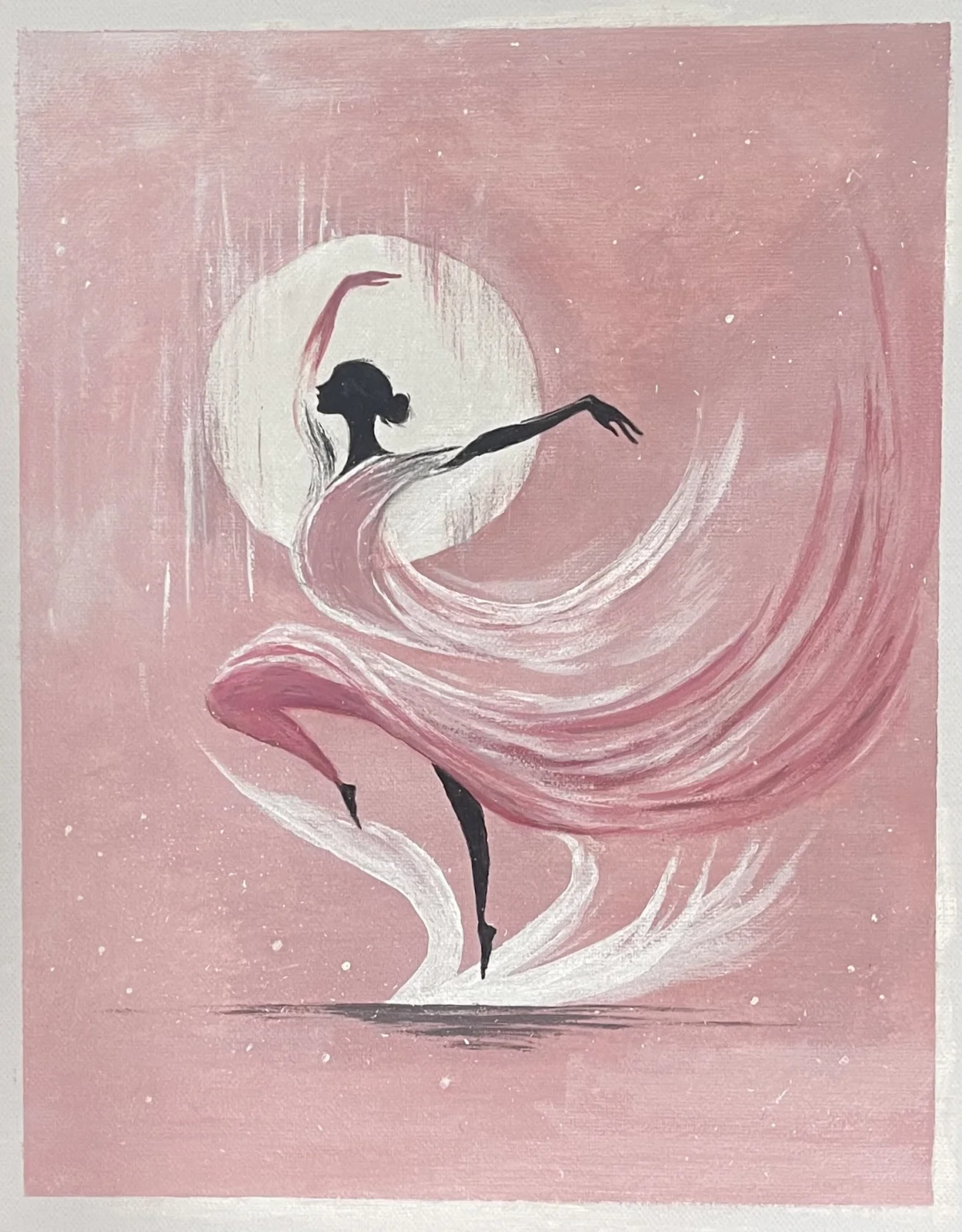 Akrylmålning Floating Swan av Rimi Sab