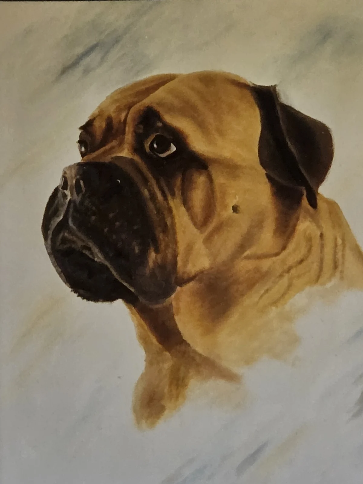 Oljemålning Porträtt Mastiff av Deek Wawrzyniak